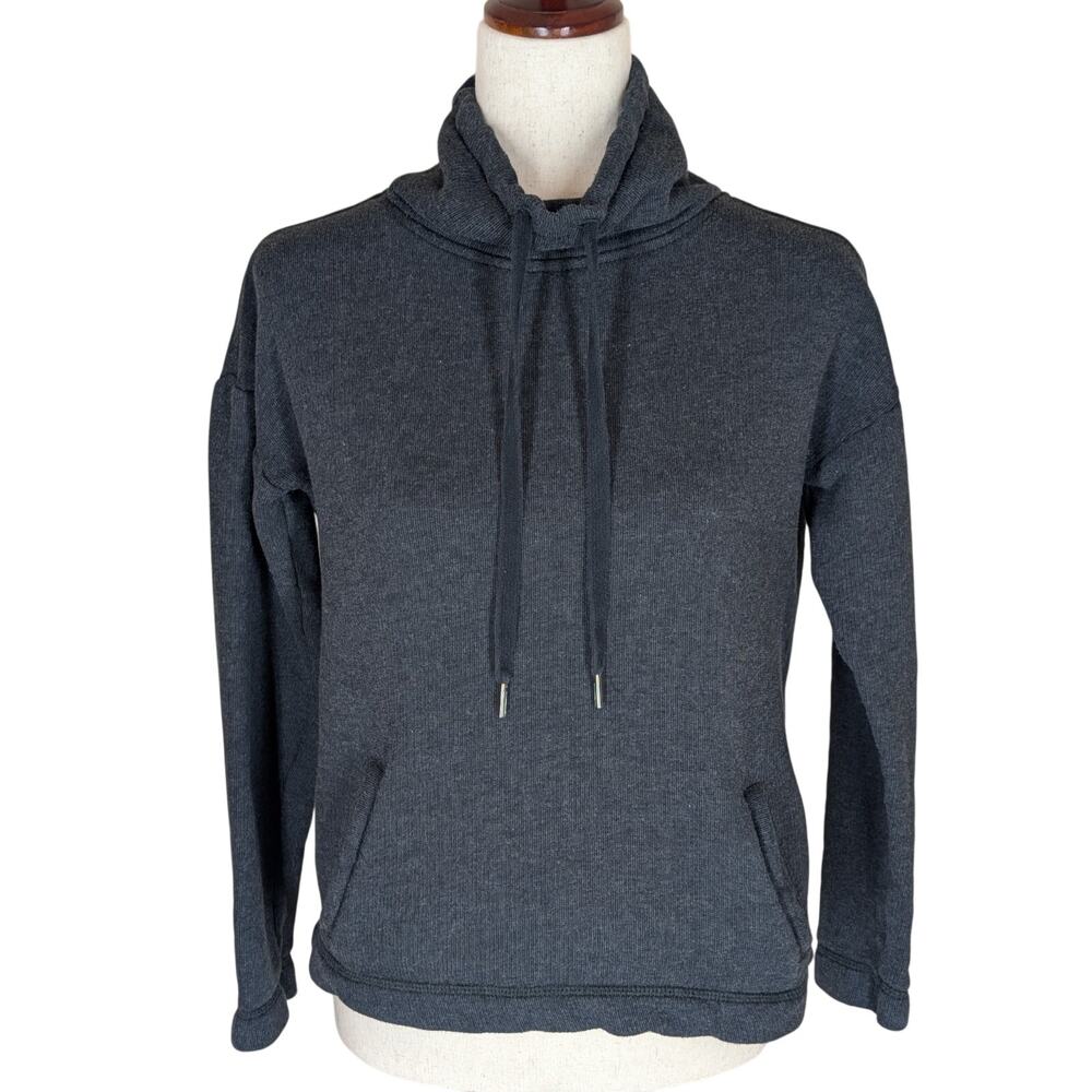 Banana Republic Cowl Neck Sweater Women Dark Grey Pullover Sweatshirt Sz M